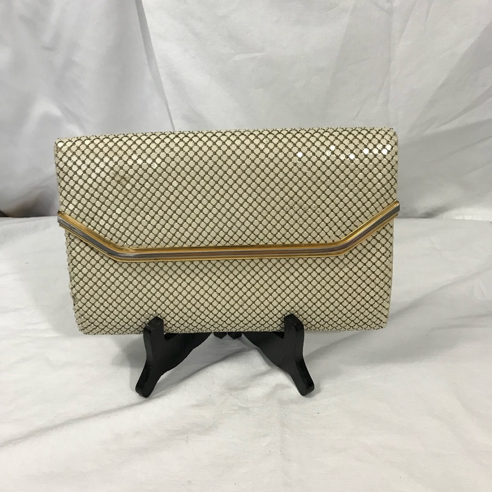 ELKA Vintage Clutch Handbag Metal Mesh Sequin Clutch with Shoulder Strap